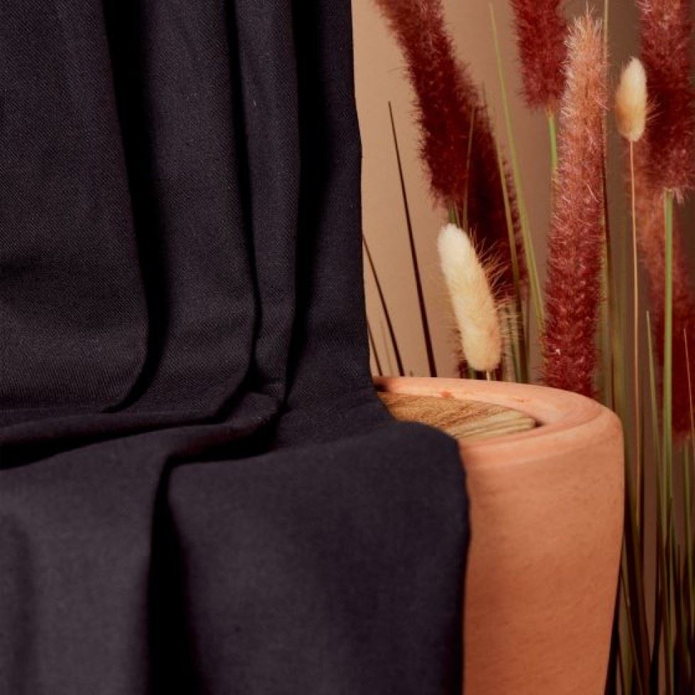 Atelier Brunette Cotton Linen Twill Fabric Black