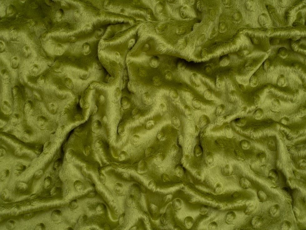 Minerva Core Range Embossed Dimple Plush Fleece Fabric Bright Green