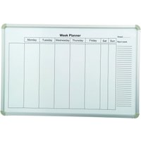 Spaceright Next Day Wall Mounted Magnetic Whiteboard - Weekly Planner