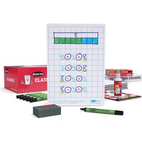 Show - me Class Pack Drywipe Boards with Pens and Erasers - Gridded/Plain, A4 - 35 sets with FREE Teachers' Resources Booklet