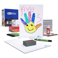 Show - me Supertough Bulk Buy Drywipe Board Pack with Pens and Erasers - 100 Sets with FREE Teachers' Resources Booklet