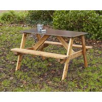 Cosy Chalkboard Write on Outdoor Wooden Picnic Table