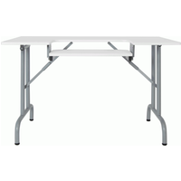 Sew Stylish Folding Multipurpose Sewing Table Silver White 128 x77 x 8 cm