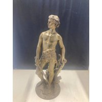 Beautiful Vintage Bronze Sculpture 'le Devoir' By Adrien Etienne Gaudez