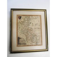 Old Print Of A Victorian Map Of Buckinghamshire