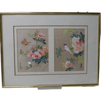Vintage Double Painted Chinese Fabric Painting