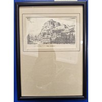 Framed Etching The Castle By G. H. Bly
