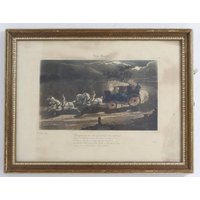 Vintage H Alken Coloured Print Of Horses And Carriage, Entitled 'the Road'
