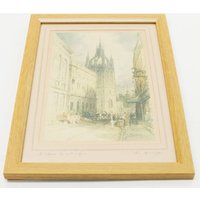 Original Signed Painting By Chris Manning - The Cathedral, Newcastle On Tyne