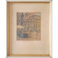 Framed Etching With Colour Aquatint - Robert Kasimir - Signed - Vienna Opera House