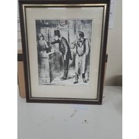 Lithograph Mounted In Frame: Honore Daumier-'ami De Personne'