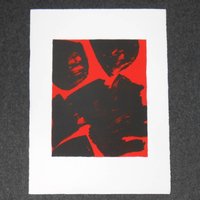 Stephen Cohn Untitled Red And Black Abstract Print