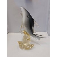 Rare Vintage Venetian Art Glass Sculpture Depicting Hunting Shark 1960's/1970's Era Possibly Murano