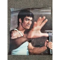 Vintage Promotional 1974 Original Poster Autumn Issue Bruce Lee Two Sided Poster
