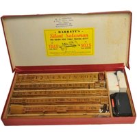 Vintage Barrett's  Wooden Ticket Printing Outfit