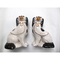 Pair Staffordshire Dogs (with Signature Mp)