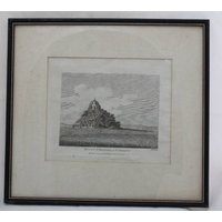 18th Century Print Mont St Michel, France