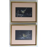 Pair Of Prints By Elizabeth Garnett-orme - Birds, Dated 1976