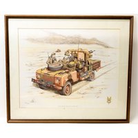 Sas Mobile Troop In The Sham Desert -nigel Appleby Framed Lim Ed Print With Signed Cert Of Auth